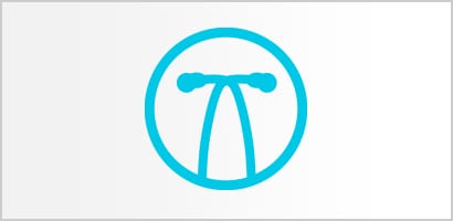 Icône cyan circulaire représentant des branches de stéthoscope Littmann.
